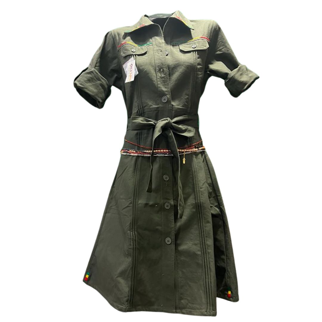 Olive Green Jah-Army Dress Olive Green Jah-Army Dress