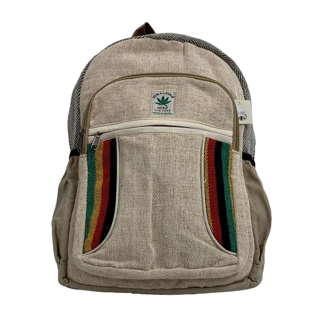 Small Rasta Stripes Hemp Backpack – One Love Reggae Store display picture 3