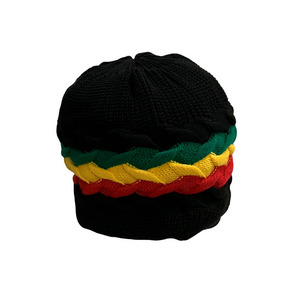 Black Crown With Textured Rasta Colors