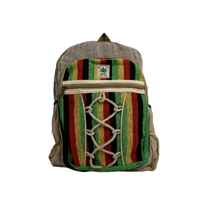 Large Rasta Stripes Hemp Backpack