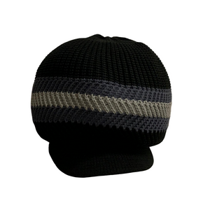 Black & Grey Stripe Crown With Brim