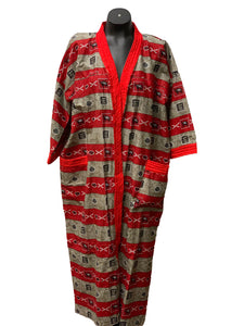 Red & Gray African Robe