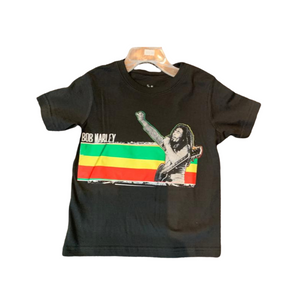 Bob Marley Fist In The Air With Guitar Youth T-Shirt