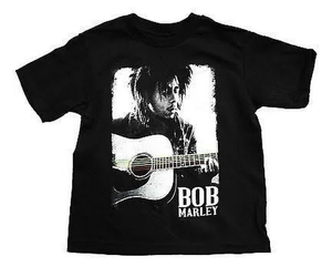 Bob Marley Playing Guitar Youth T-Shirt